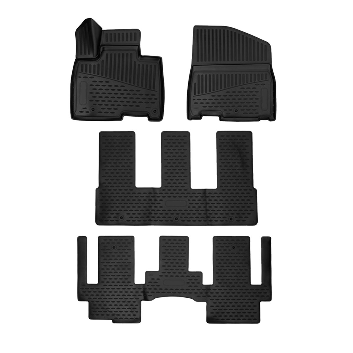 KIA CARNIVAL Floor Mats - Omac - Rubber TPE - Black - 2022-2025